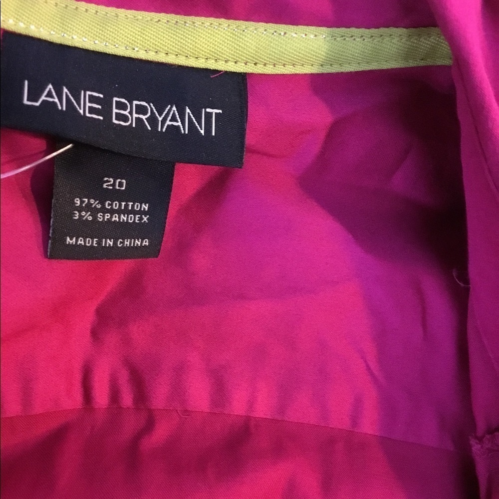 Lane Bryant size 20 pink button down long sleeve top - Picture 9 of 15